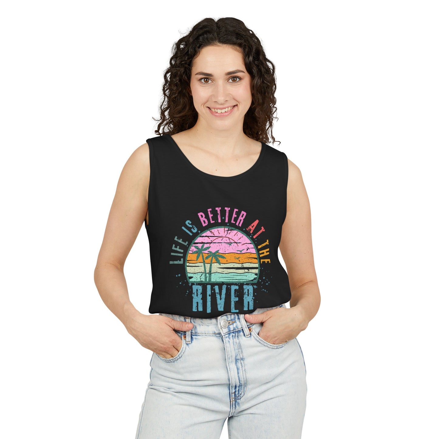 Life is Better on the River- Comfort Colors Tank