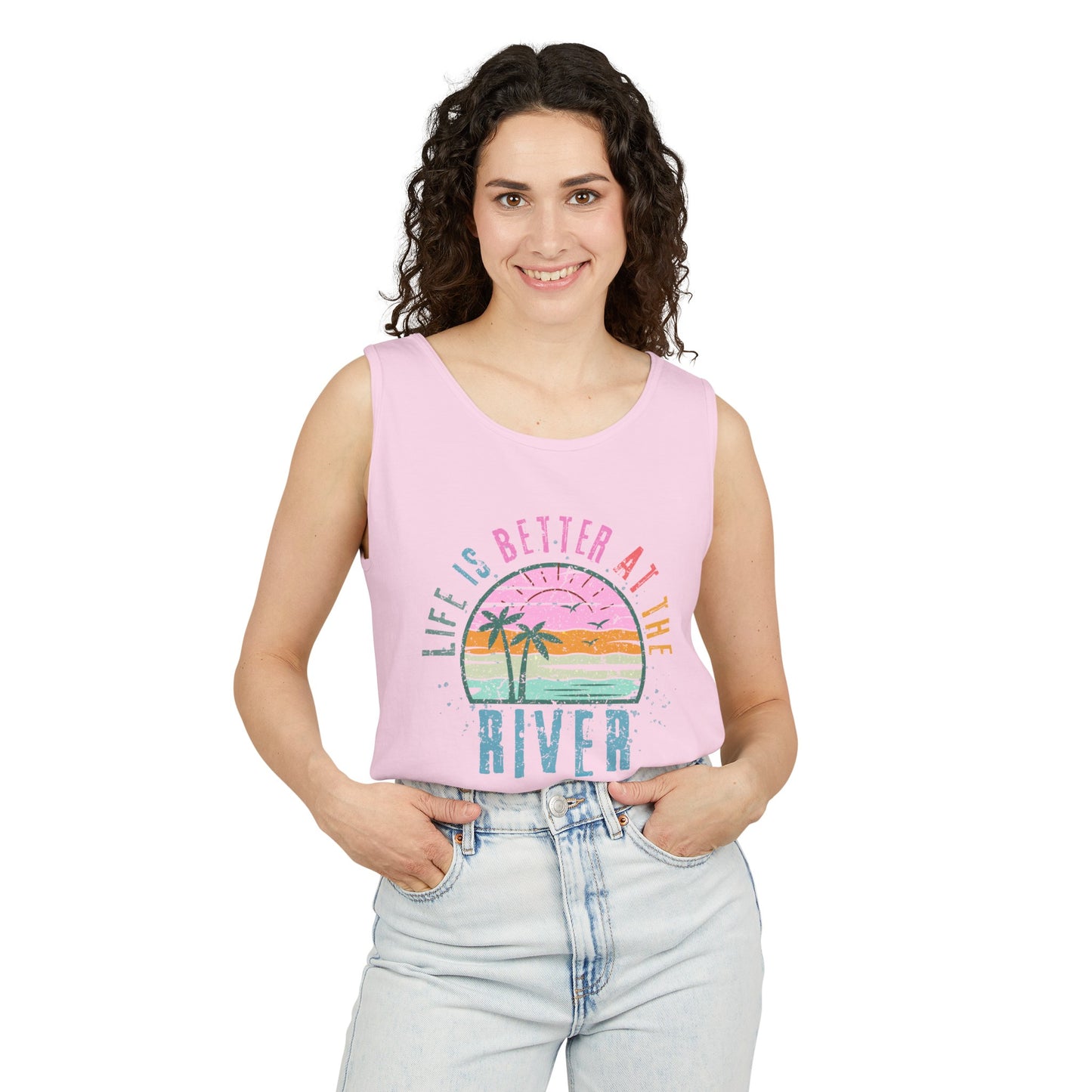 Life is Better on the River- Comfort Colors Tank