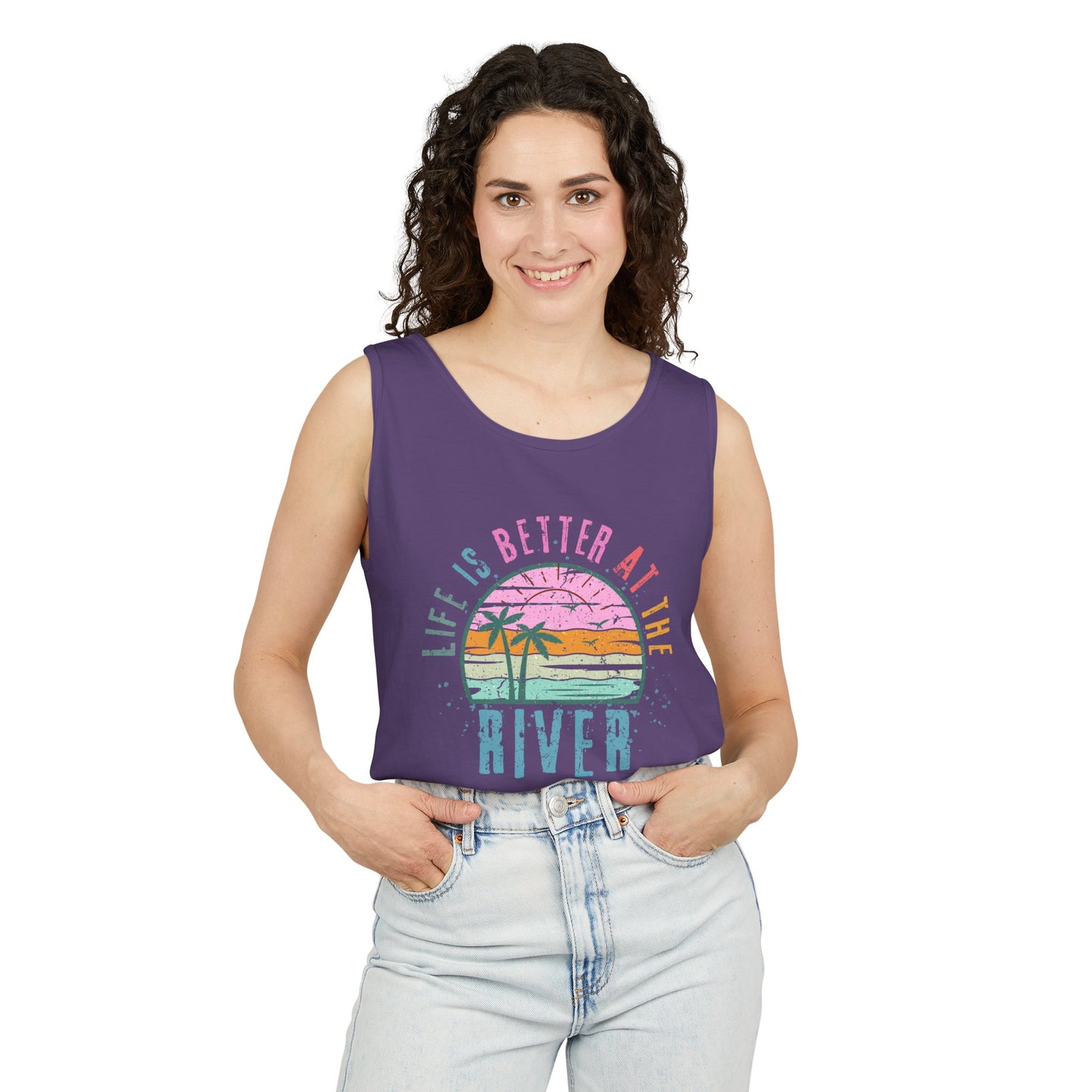 Life is Better on the River- Comfort Colors Tank