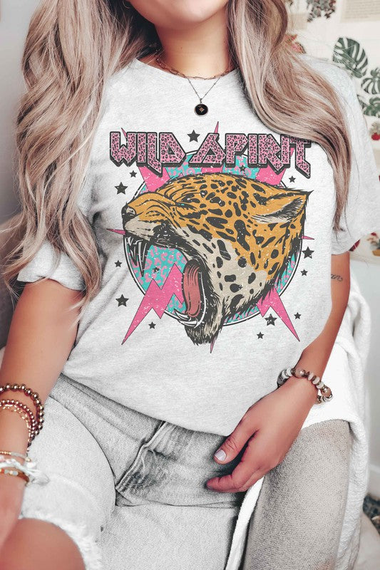 Wild Spirit Lightning Leopard Graphic T-Shirt