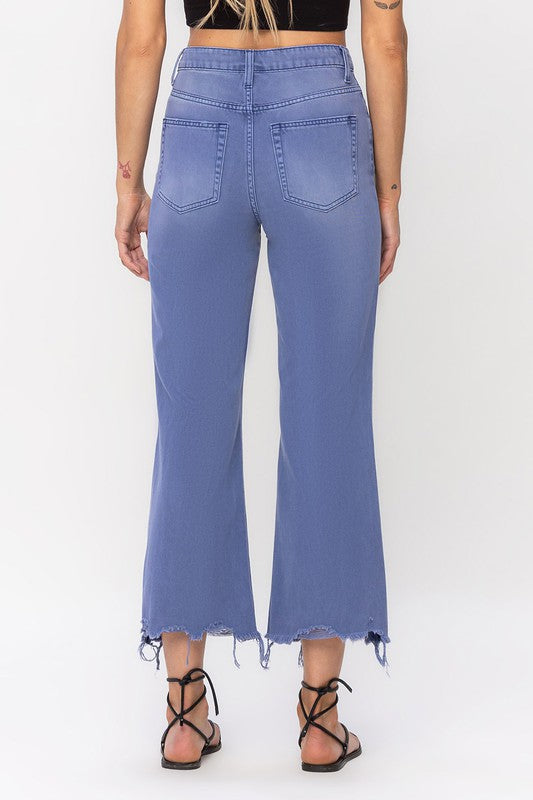 90"s Vintage Crop Flare Jeans- Indigio