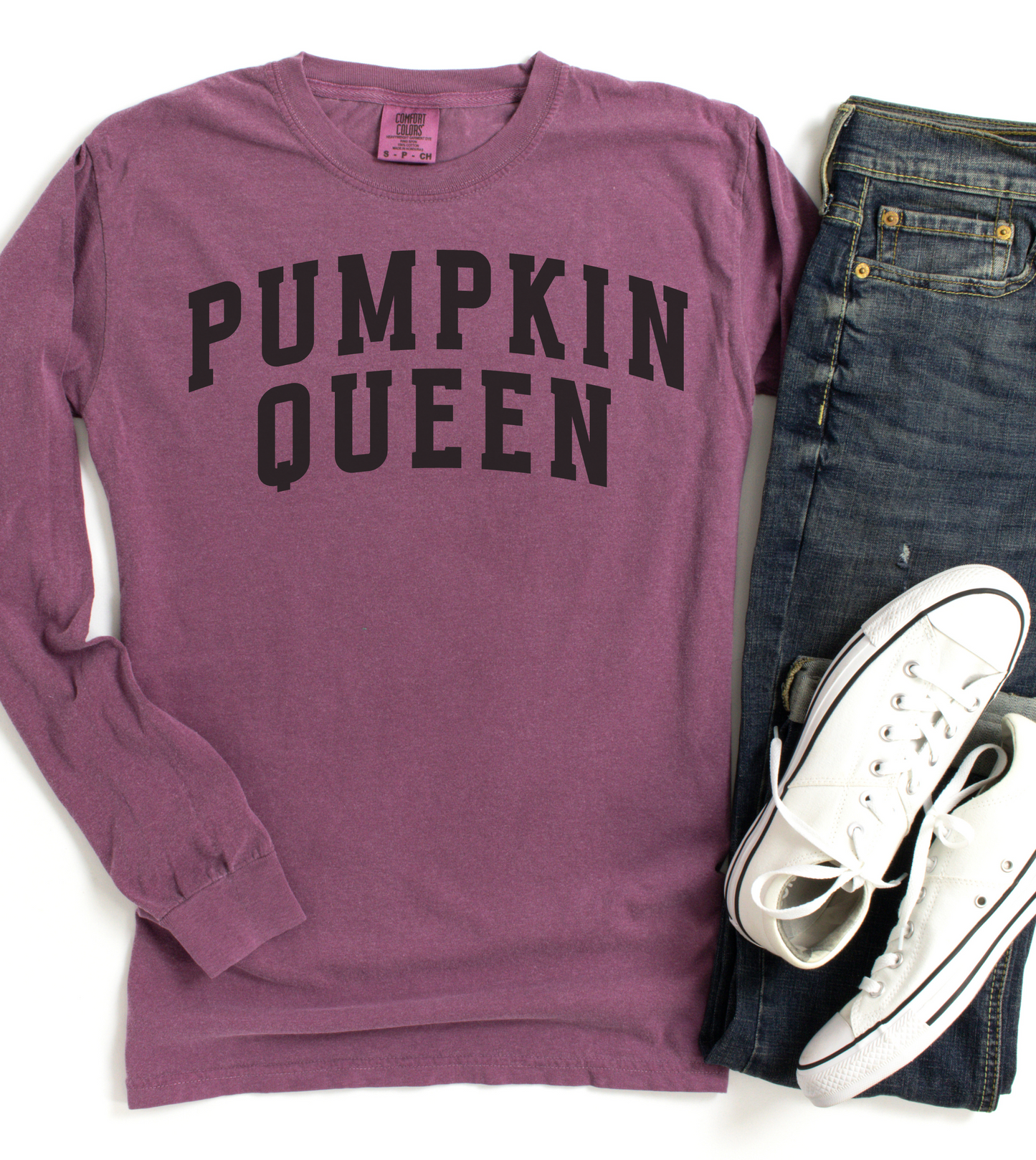 Pumpkin Queen- Comfort Colors Long Sleeve Graphic Tee