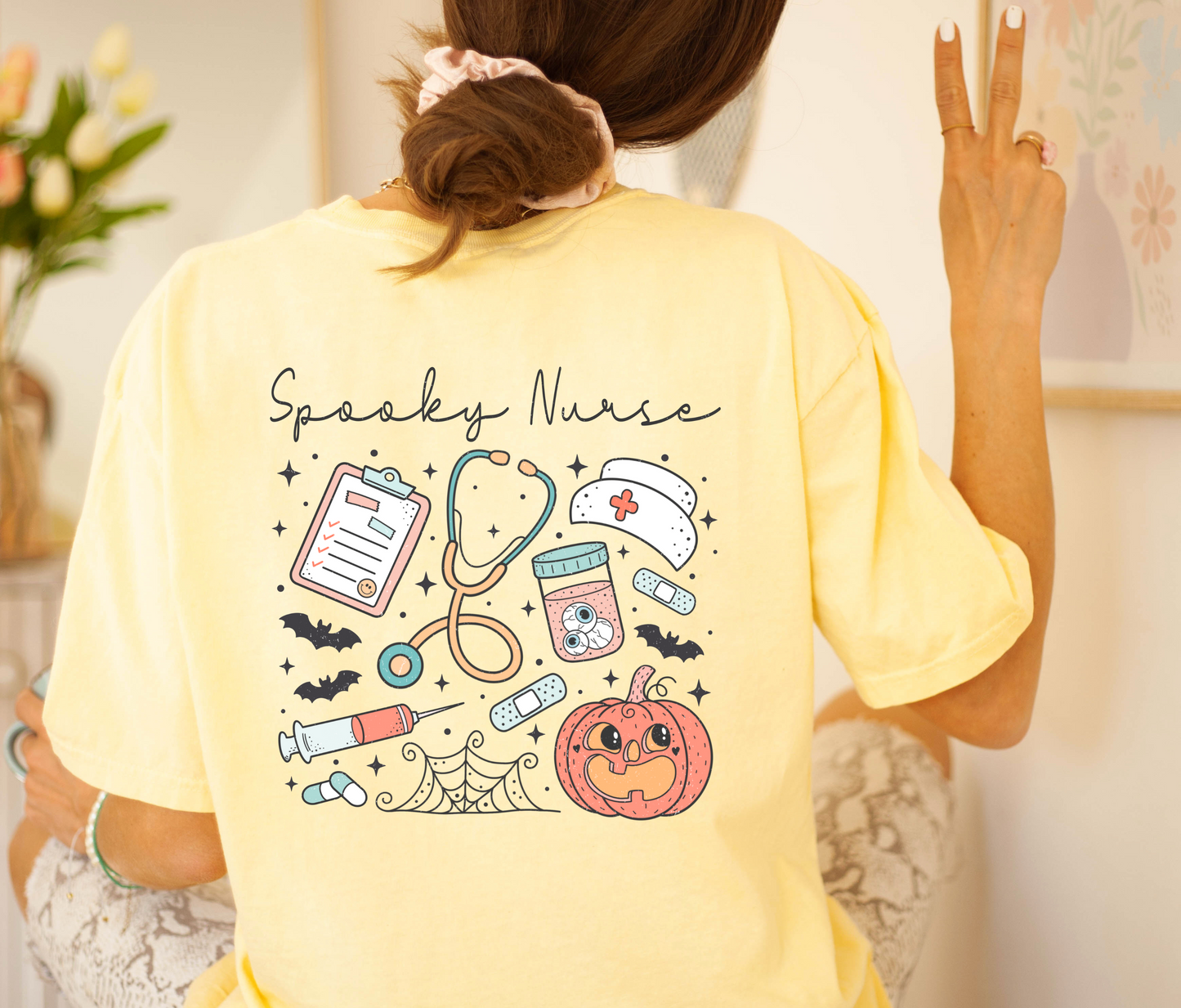 Spooky Nurse- Comfort Colors Graphic Tee