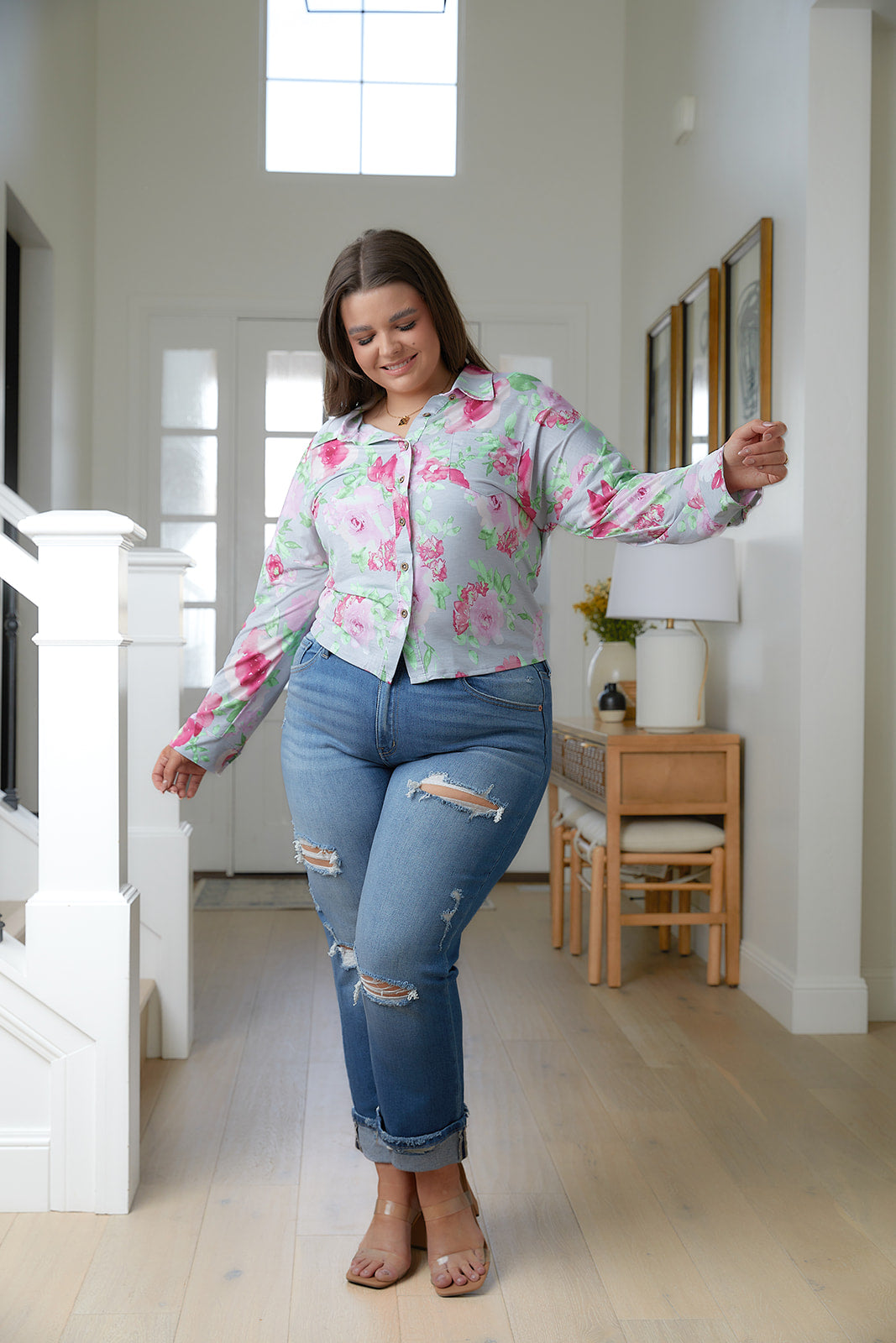 Thinking On It Open Back Floral Top