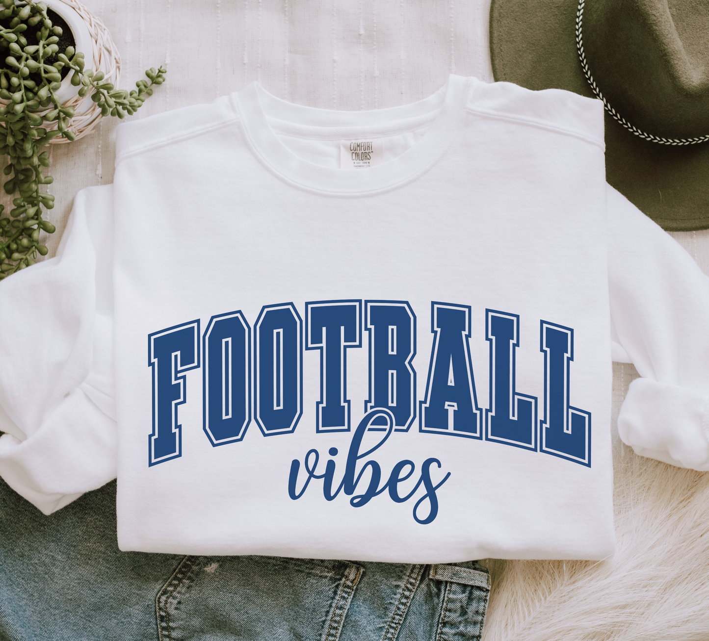 Football Vibes- Comfort Colors Sweatshirt