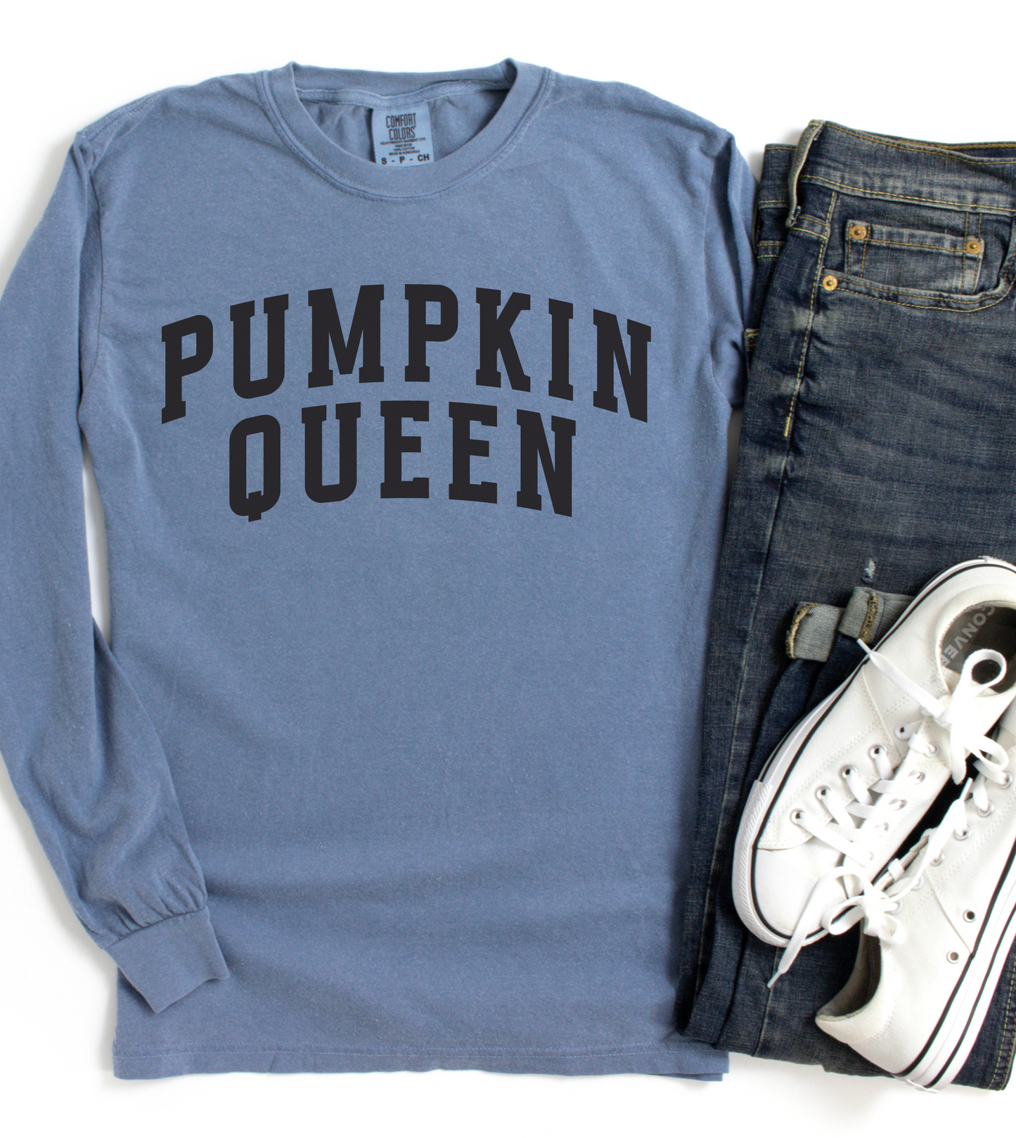 Pumpkin Queen- Comfort Colors Long Sleeve Graphic Tee