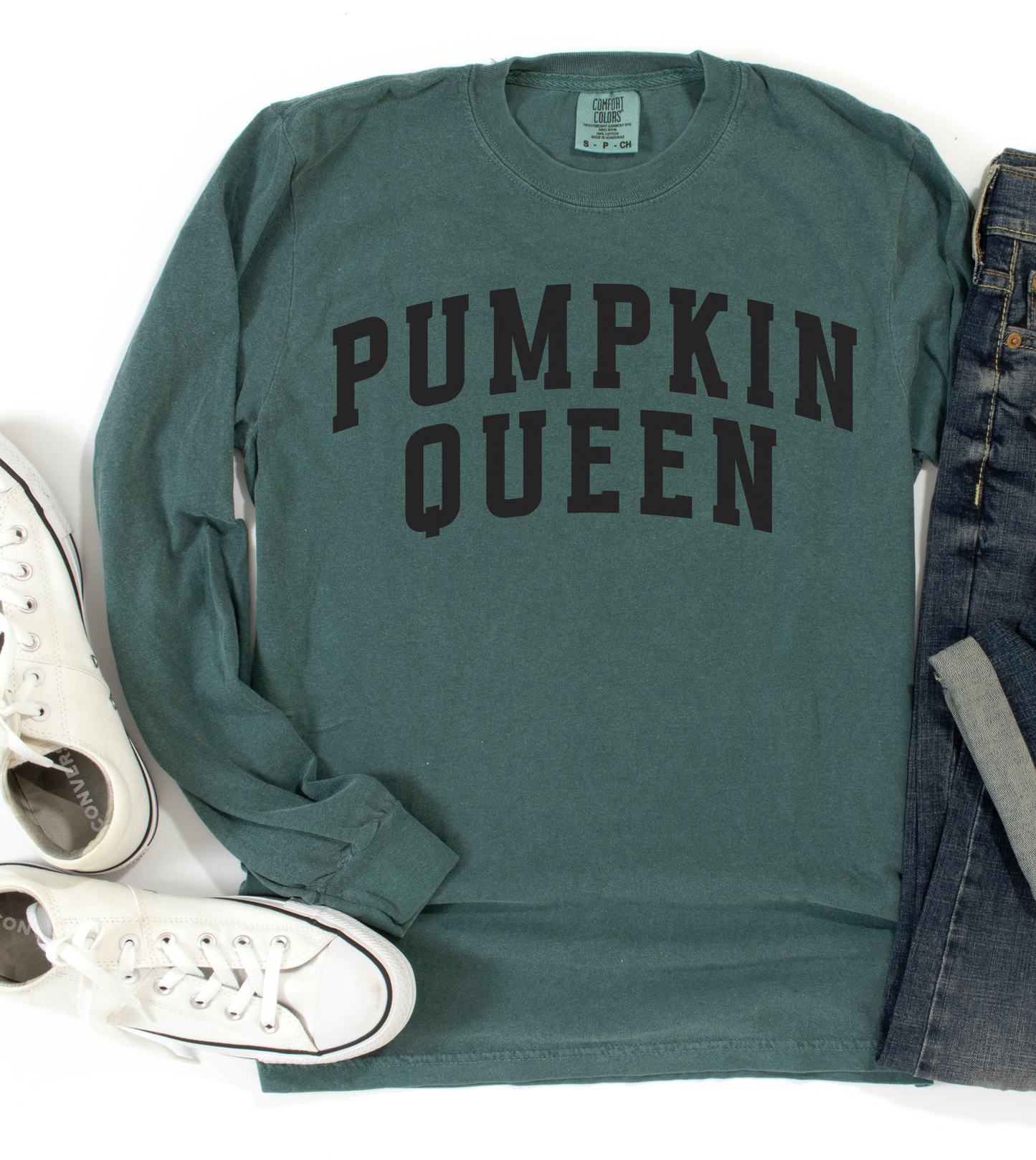 Pumpkin Queen- Comfort Colors Long Sleeve Graphic Tee