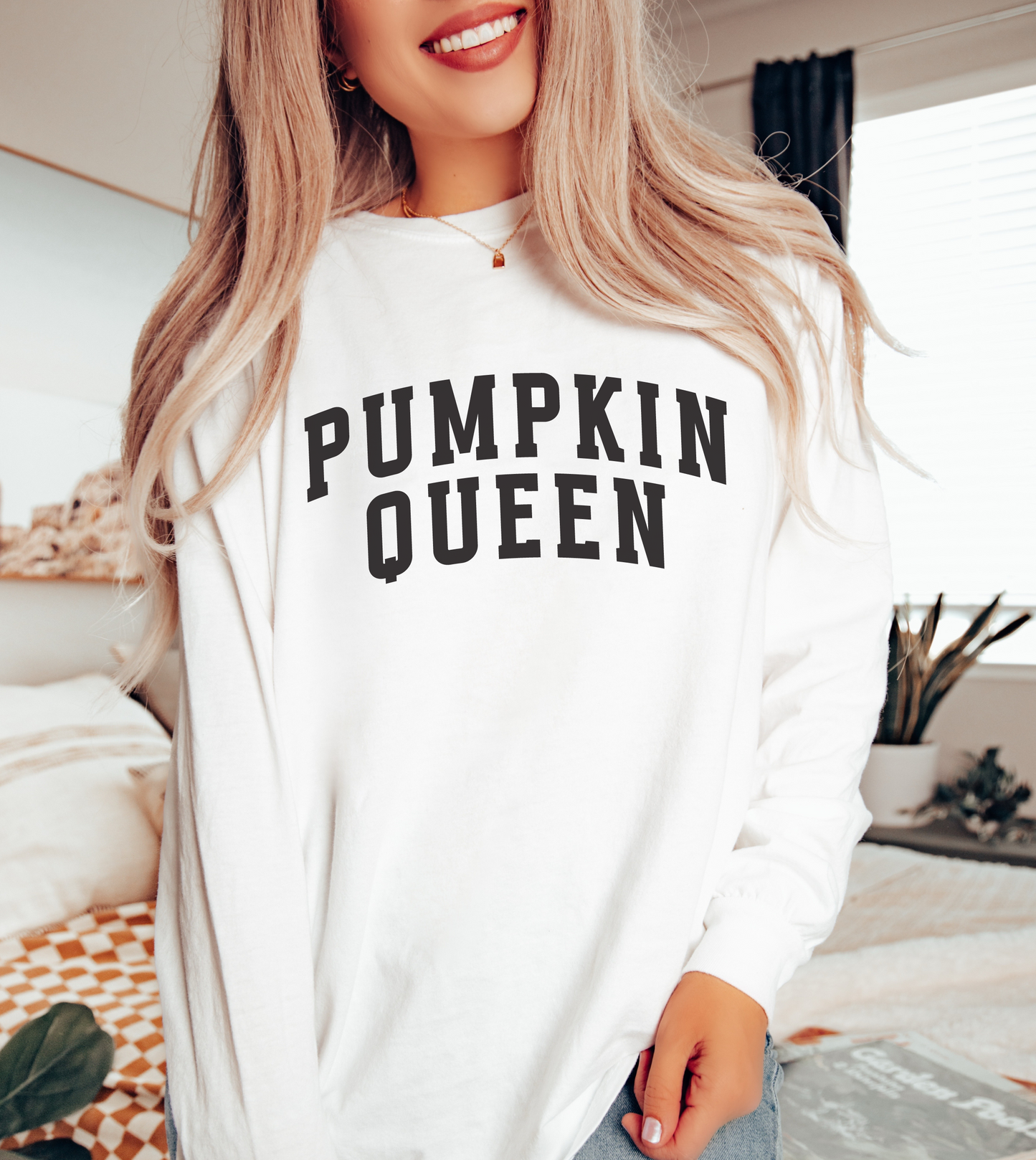 Pumpkin Queen- Comfort Colors Long Sleeve Graphic Tee