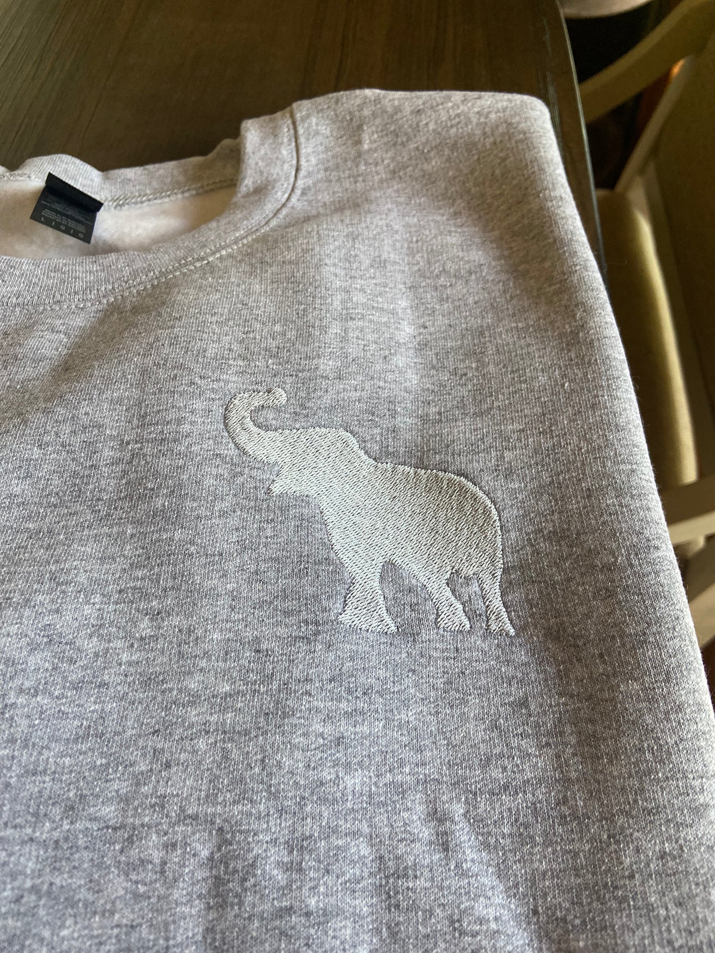 Embroidered Elephant Gildan Sweatshirt