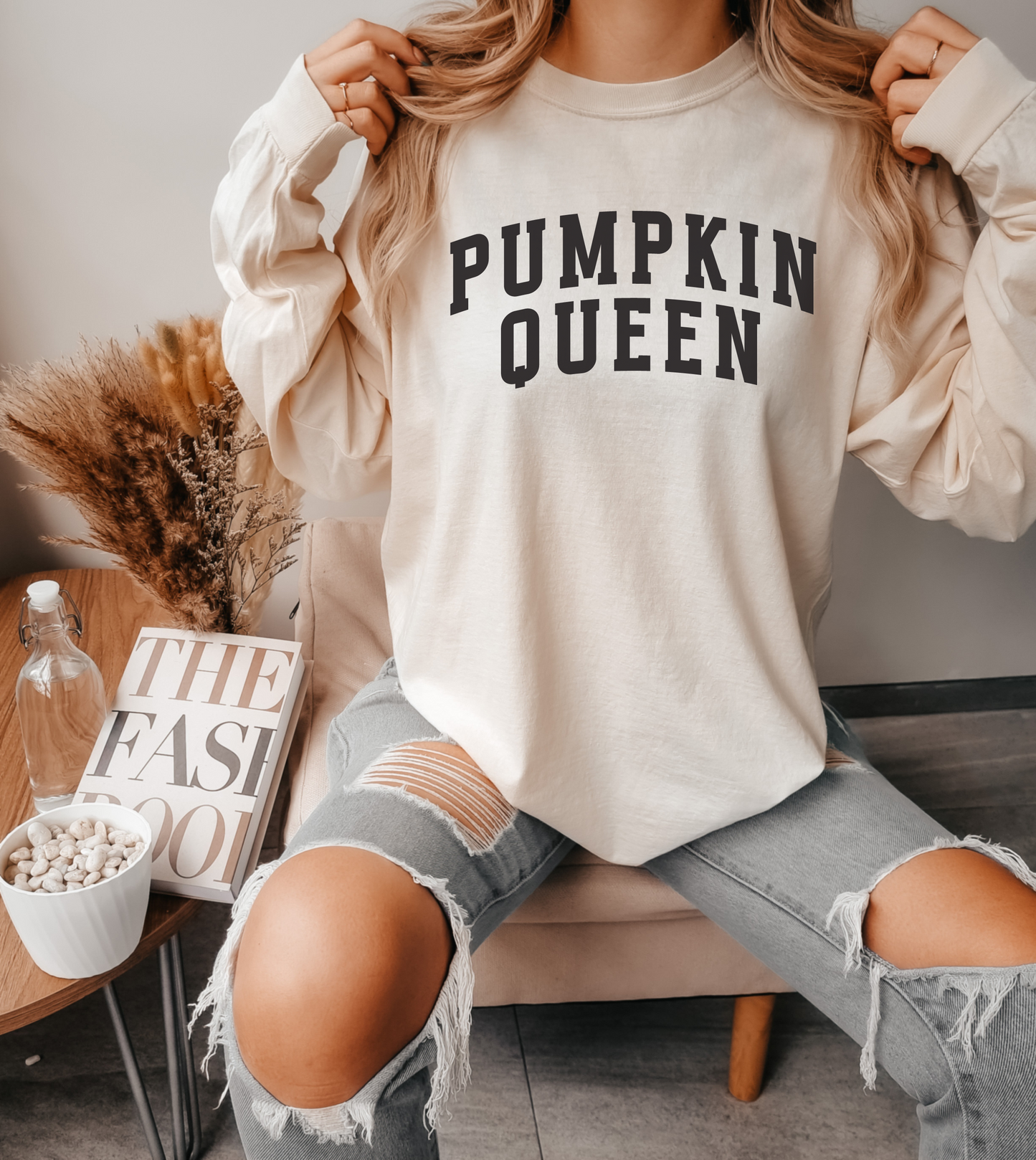 Pumpkin Queen- Comfort Colors Long Sleeve Graphic Tee