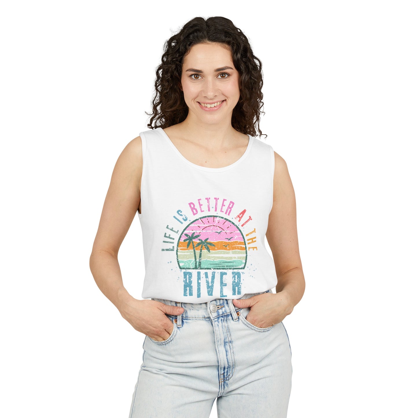 Life is Better on the River- Comfort Colors Tank