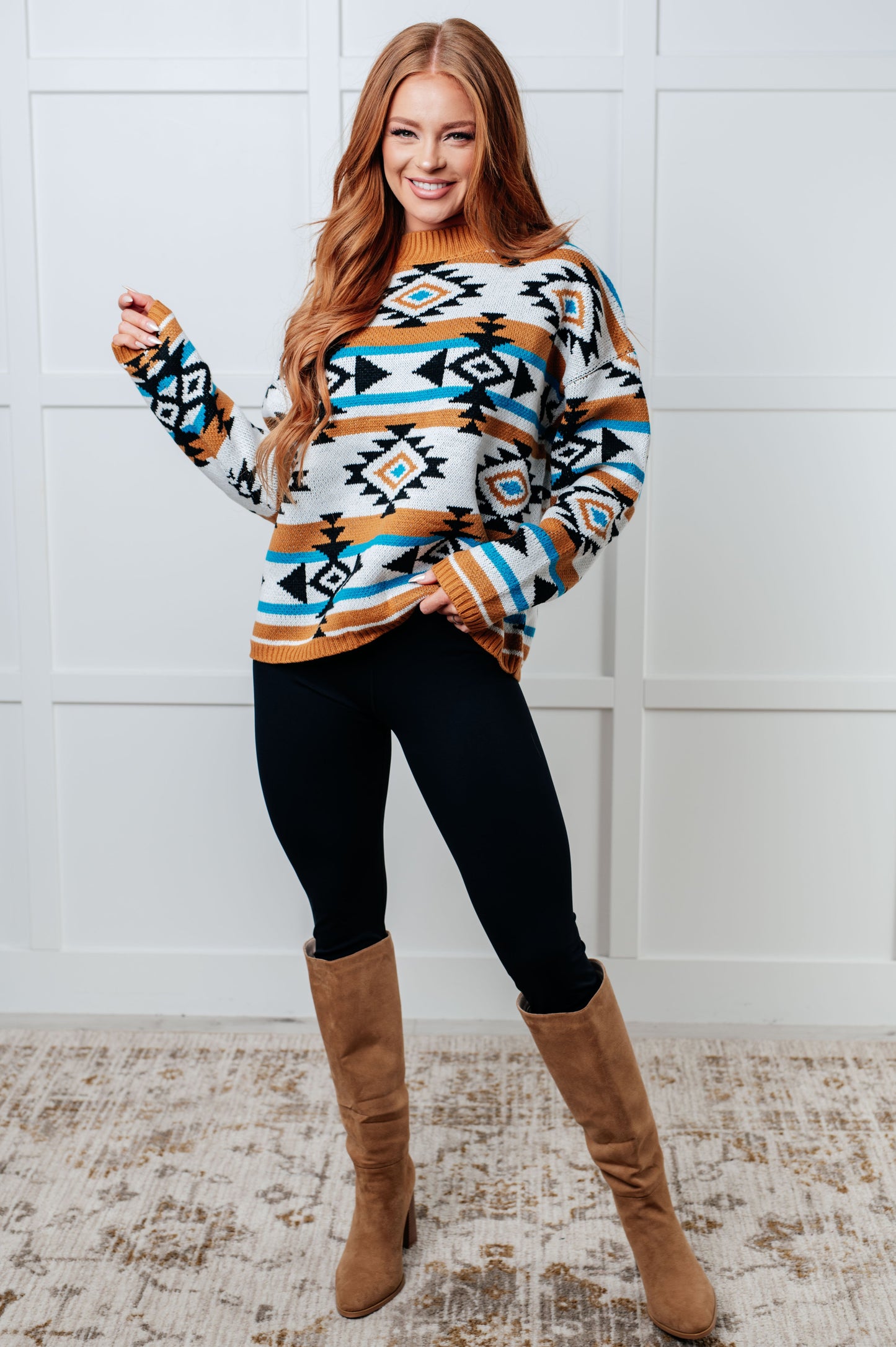 Desert Vibes Geometric Striped Sweater