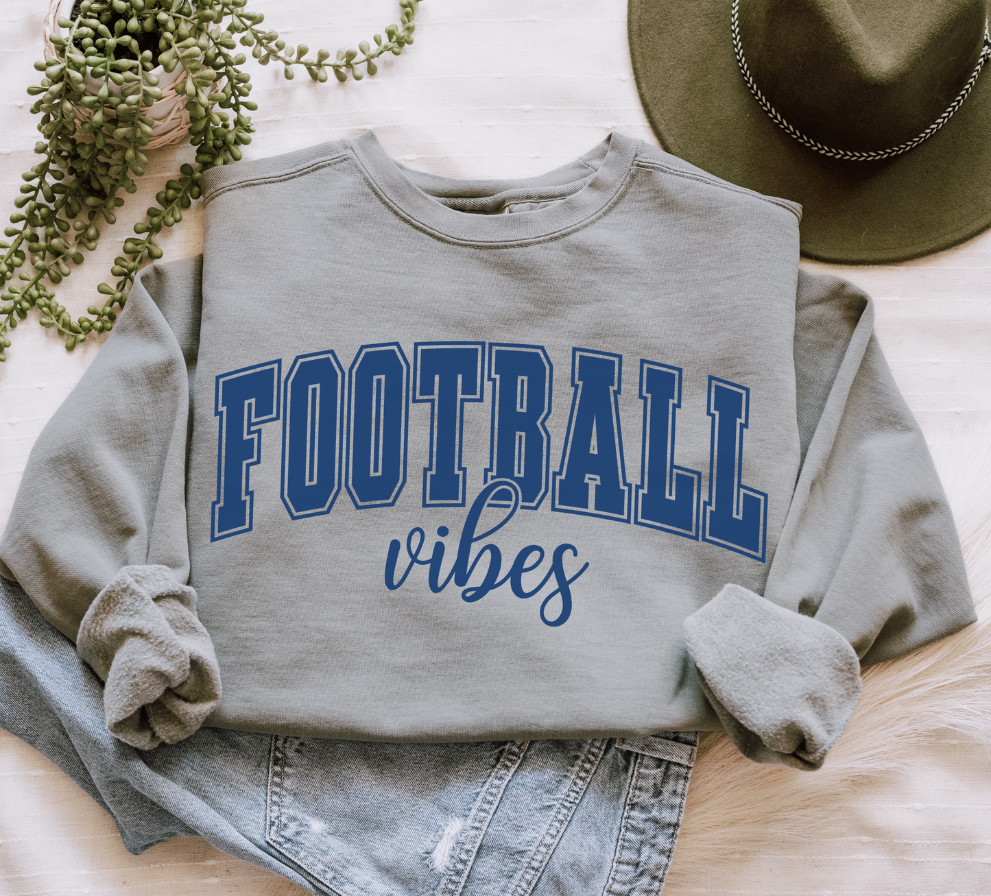 Football Vibes- Comfort Colors Sweatshirt