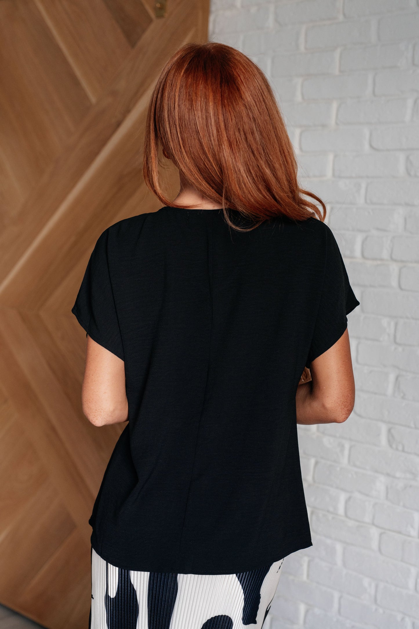 Frequently Asked Questions V-Neck Top in Black